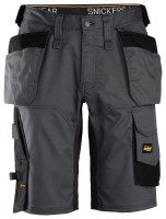 Snickers 6151 AllroundWork Stretch Loose Fit Work Shorts Holster Pockets Steel Grey/Black £67.95
